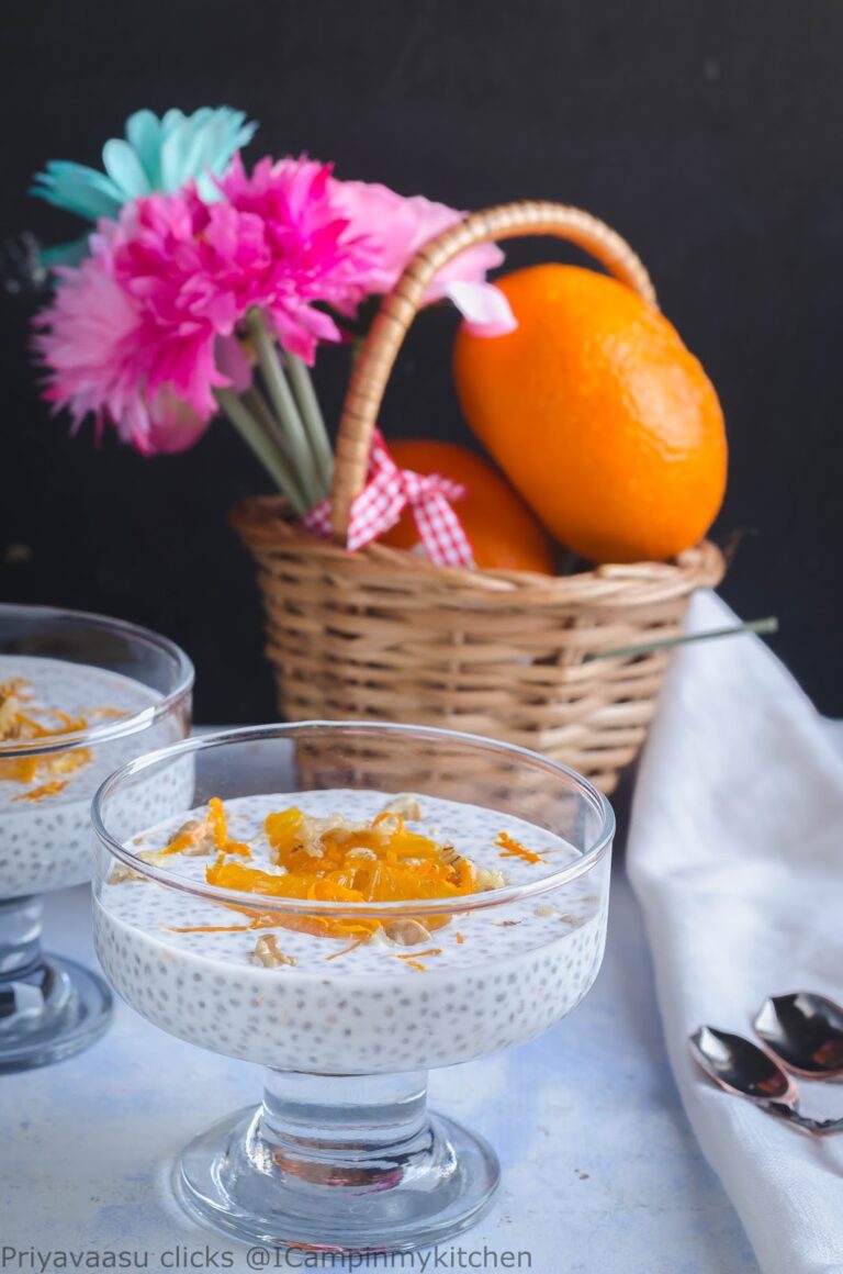 Orange and Vanilla Chia pudding, Vegan Breakfast/Dessert Pudding