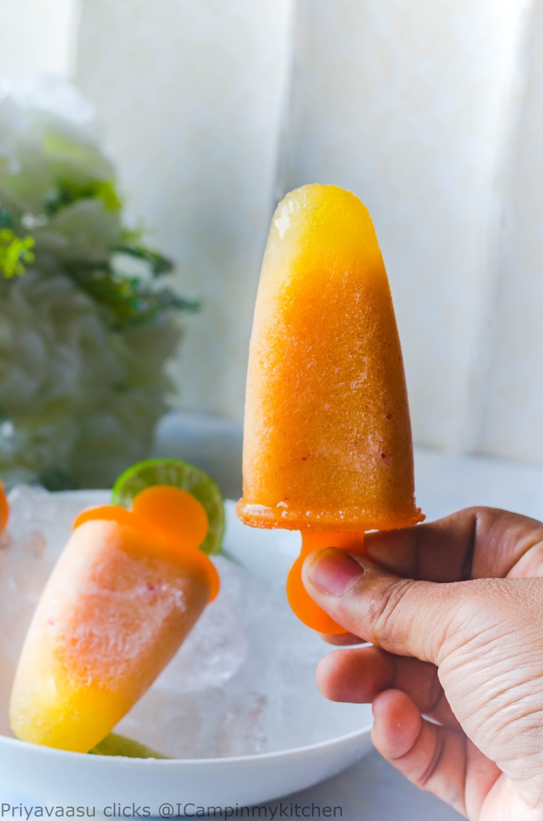 Homemade tropical popsicles