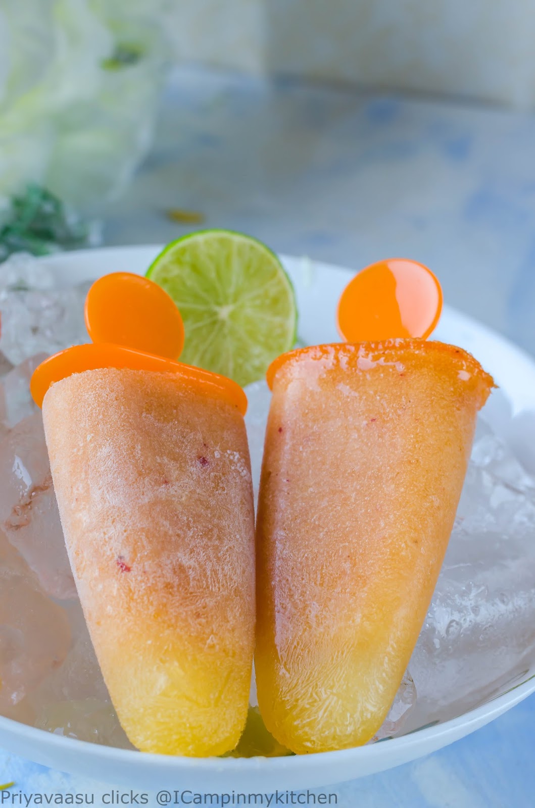 Peach pineapple popsicle