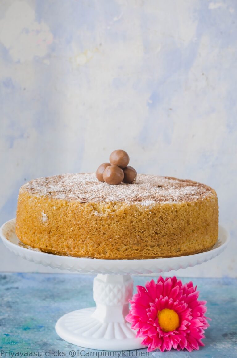 Eggless Vanilla Sponge  Cake | Whole Wheat cake