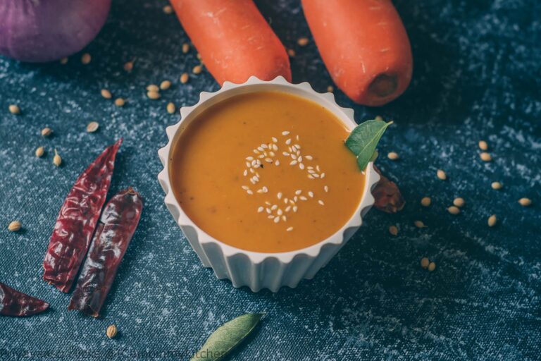 Coconut and Carrot Chutney - Side dish for idly/dosa
