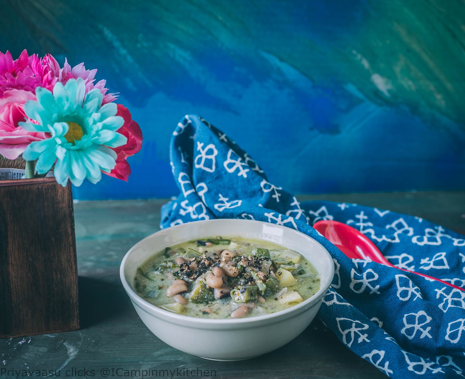 Sweet potato and okra soup I camp in my kitchen