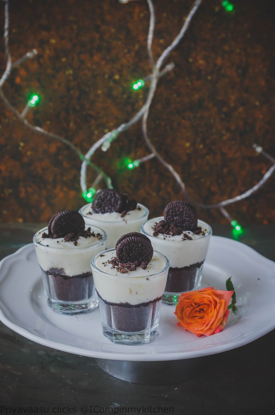 No bake dessert in shot glass