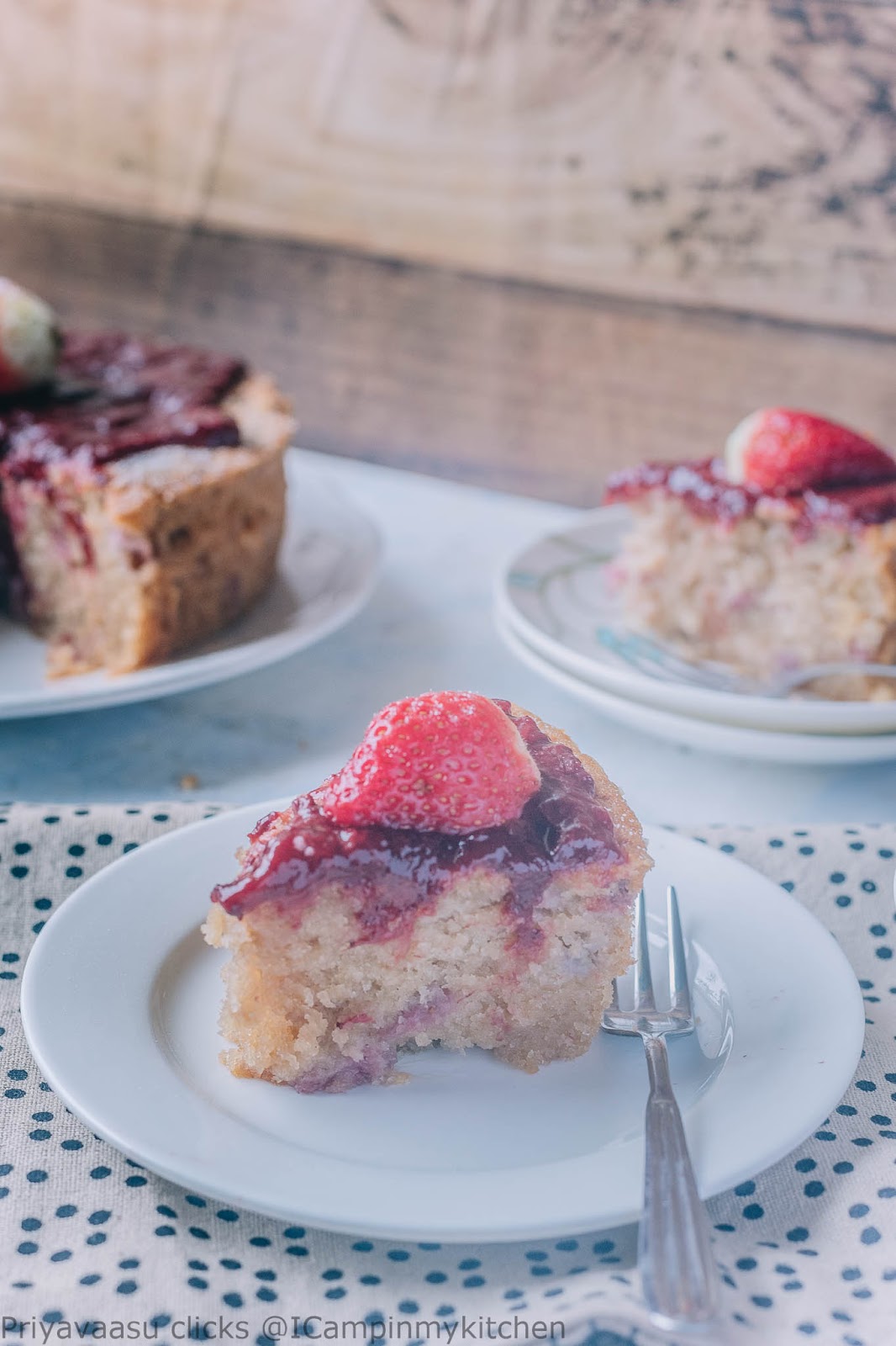 Whole wheat strawberry cake