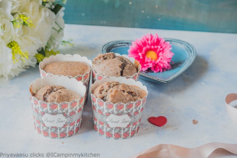 Eggless Blueberry-Raspberry jam cake/muffins with whipped cream frosting