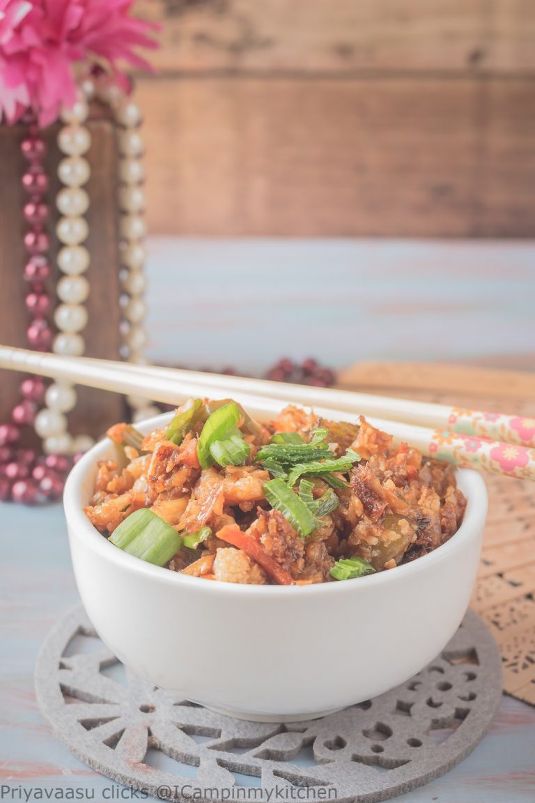 Cauliflower Fried rice | Low-carb Meal| Indo-Chinese
