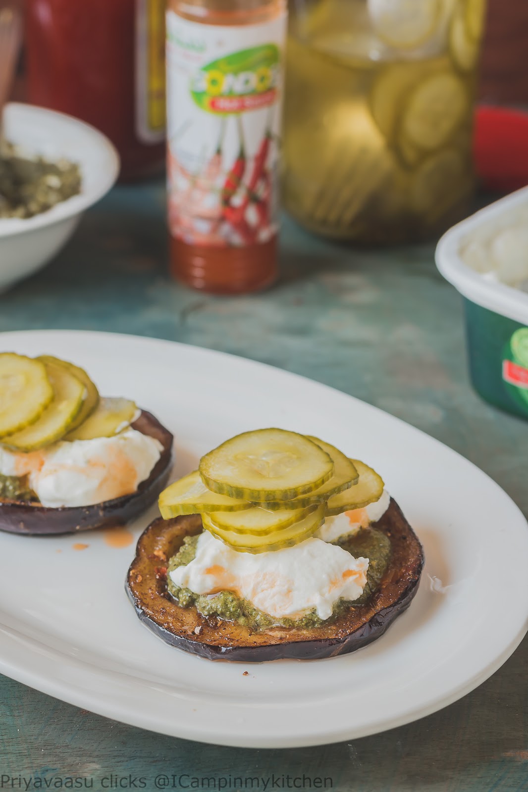 Eggplant canapes