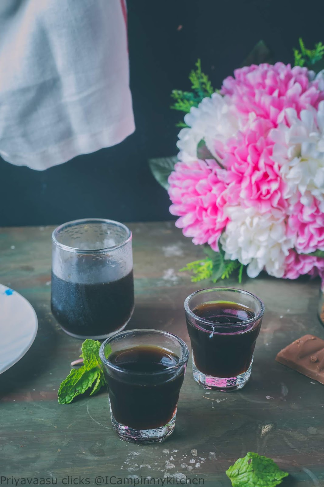 Shot glass coffee dessert