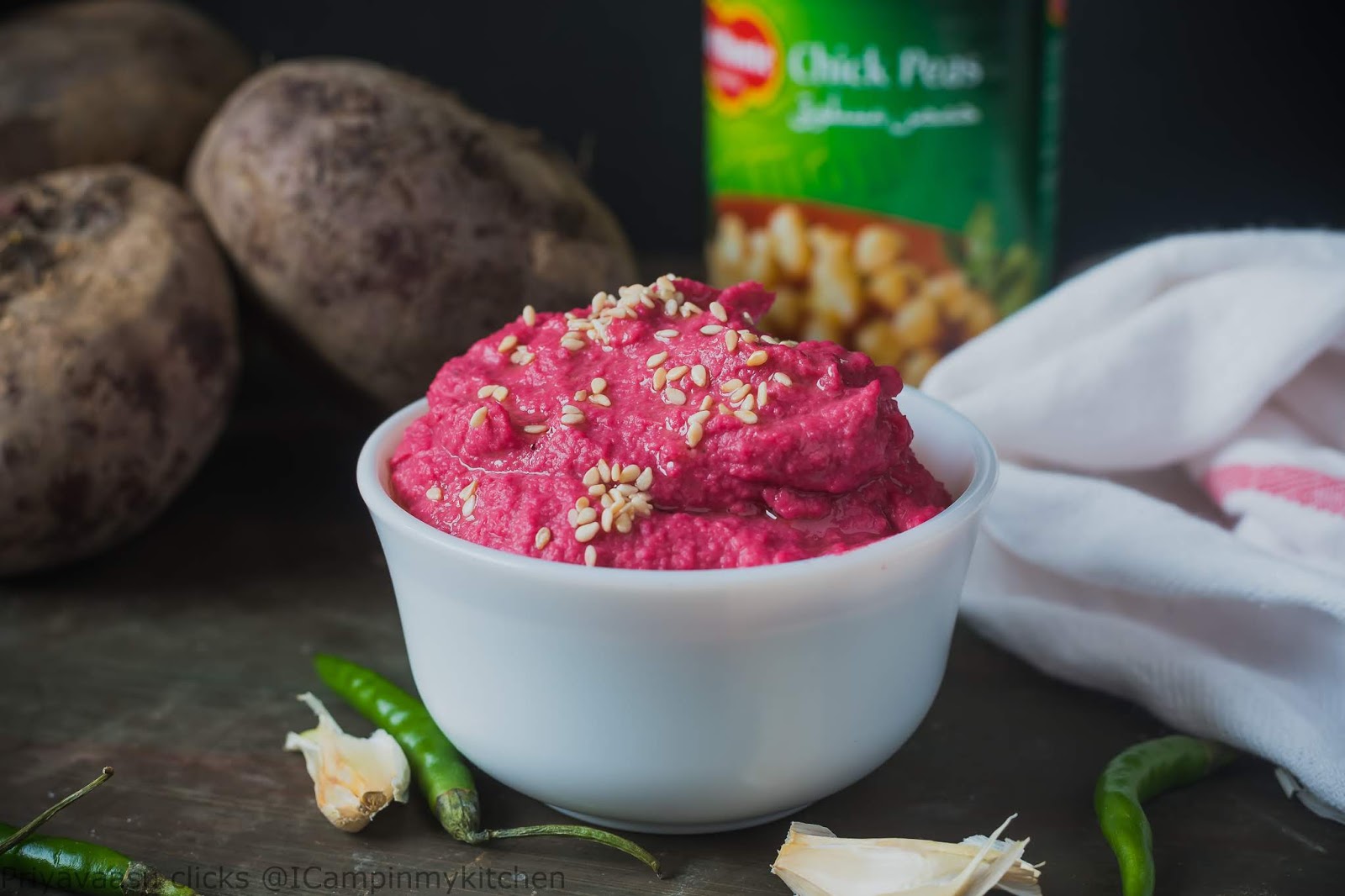 Beets hummus Beets and Chickpeas mash I camp in my kitchen