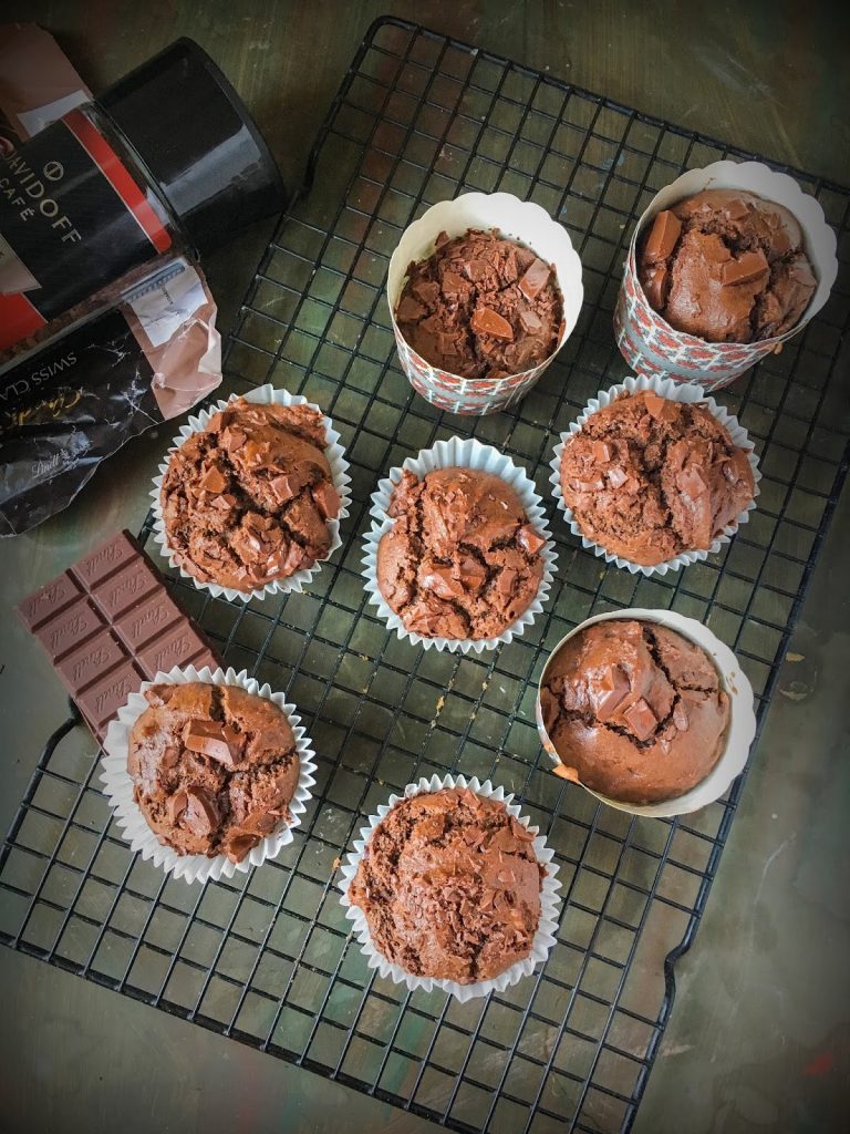 Eggless Mocha muffins 