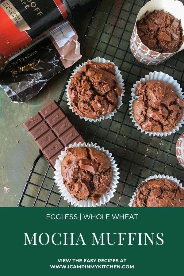 Eggless mocha muffins pin 