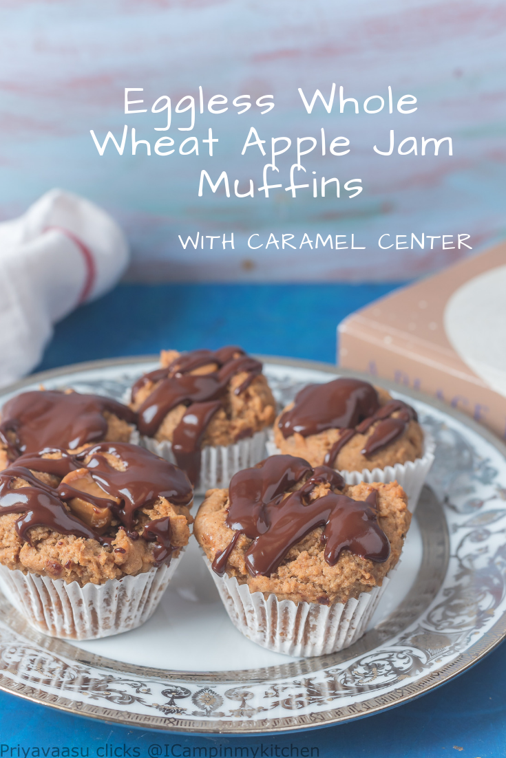 Apple jam caramel muffins
