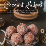 Sweet coconut ladoo with rose syrup