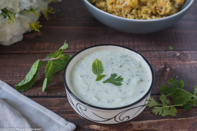 Coriander & mint raita
