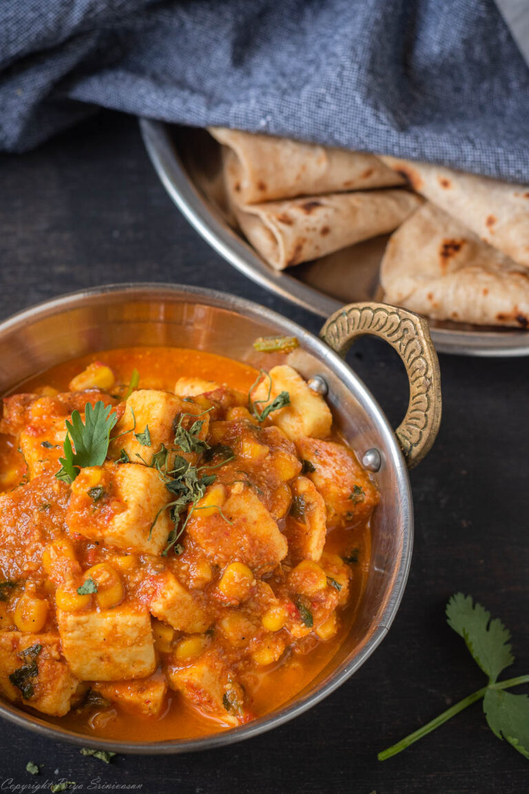 Paneer and Corn Curry | Paneer Gravy with Corn