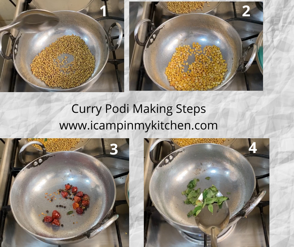 Curry powder making steps 1