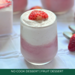 Fresh fruit cream with strawberries