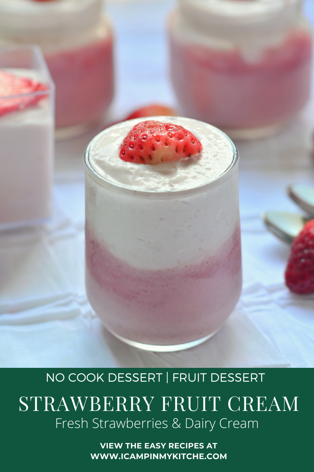 Fresh fruit cream with strawberries