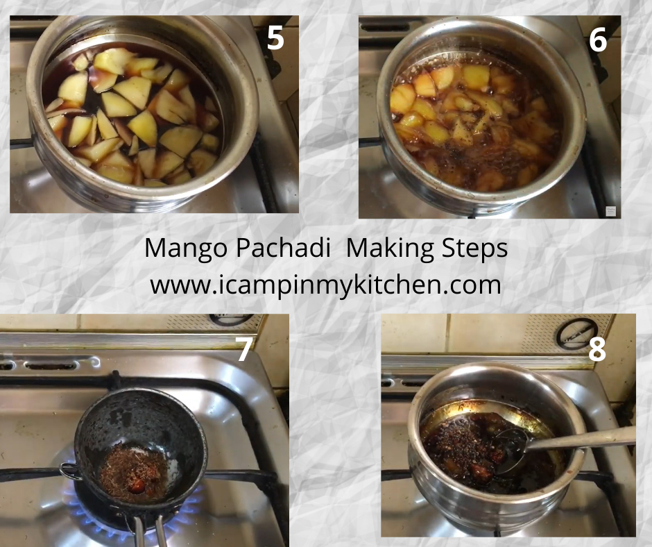 Mango pachadi making process