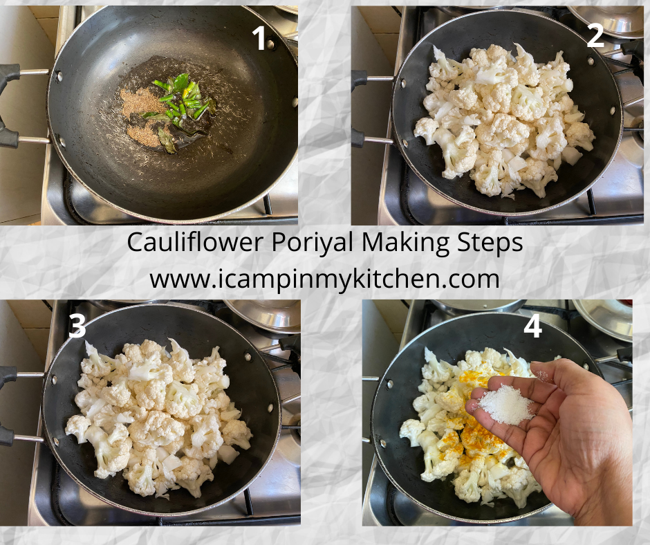 Cauliflower curry making 