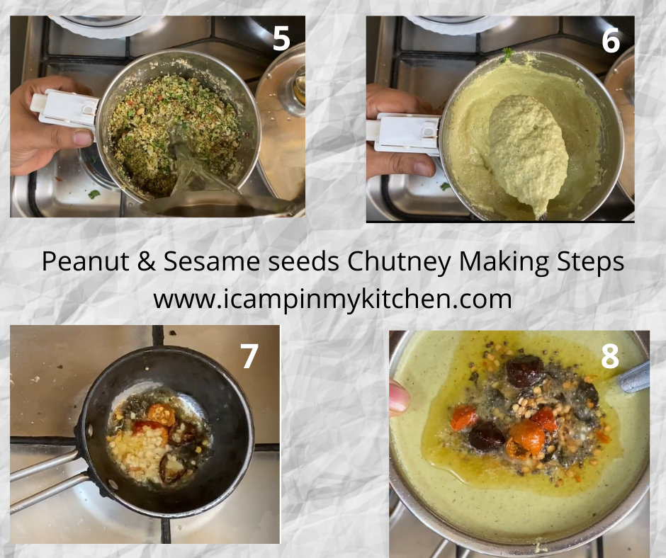 sesame seeds chutney making