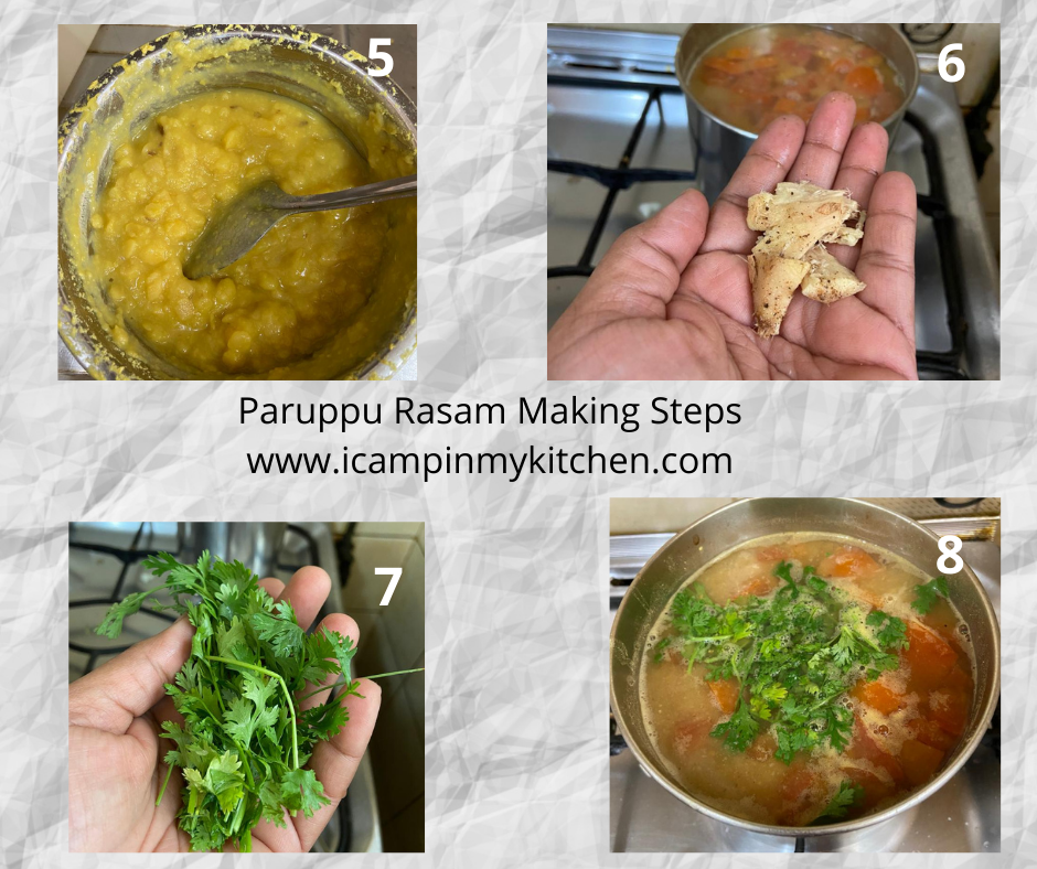 Dal rasam making steps