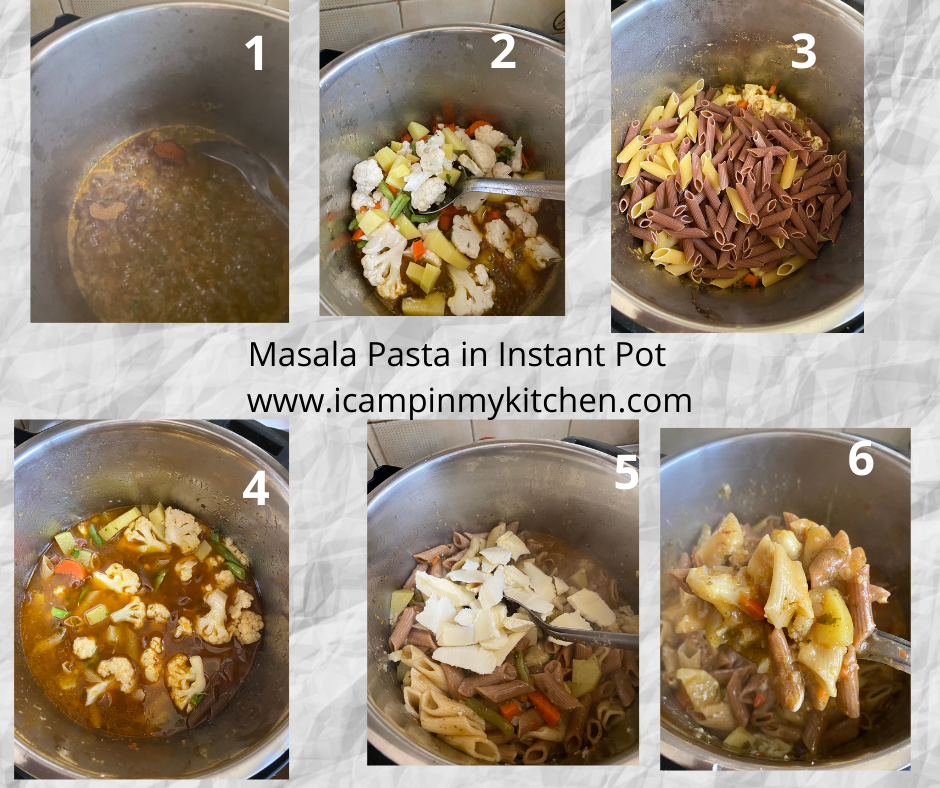 Masala pasta in IP making steps