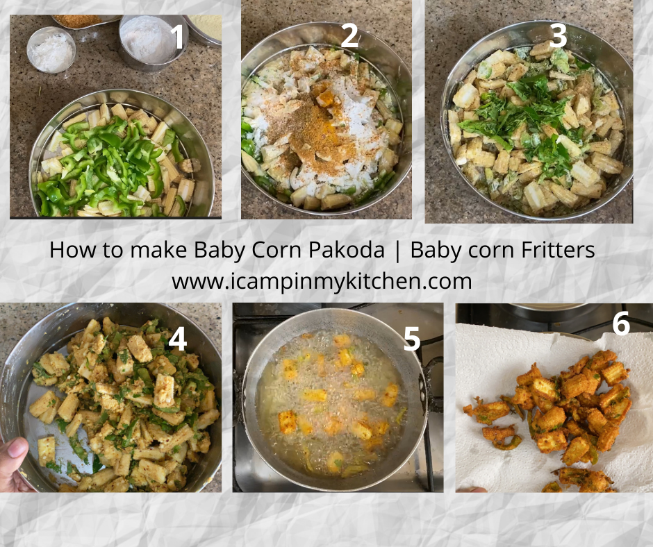baby corn pakoda making