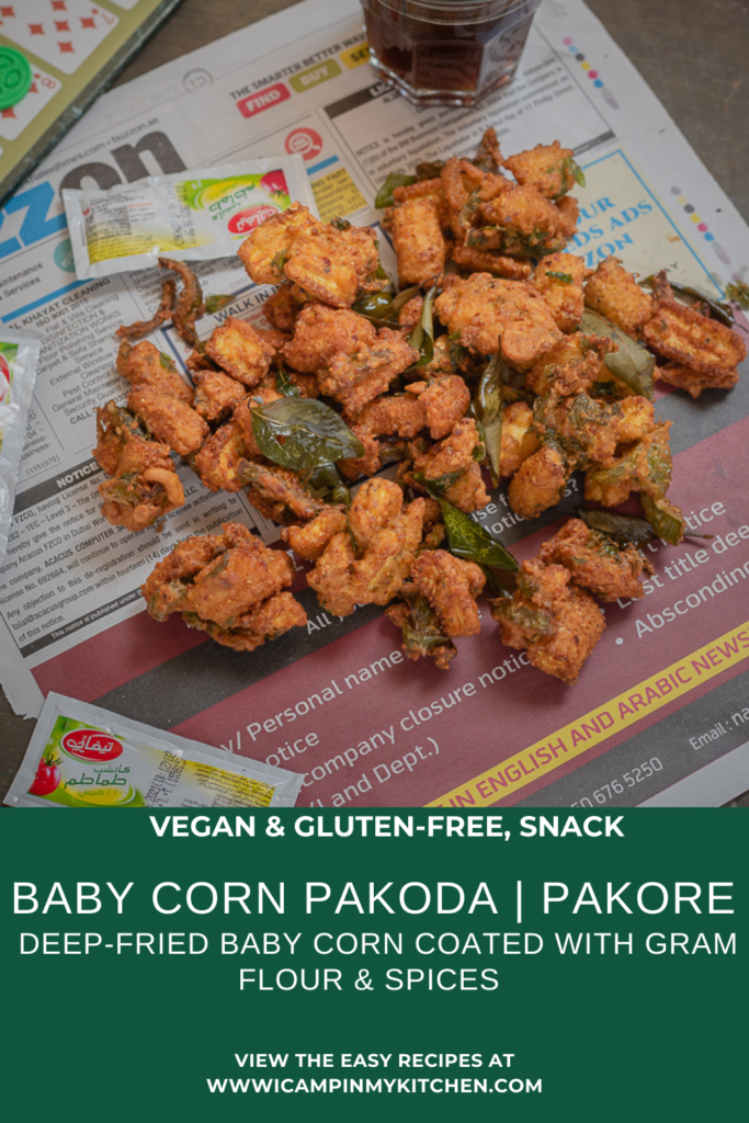 Baby corn pakode pin