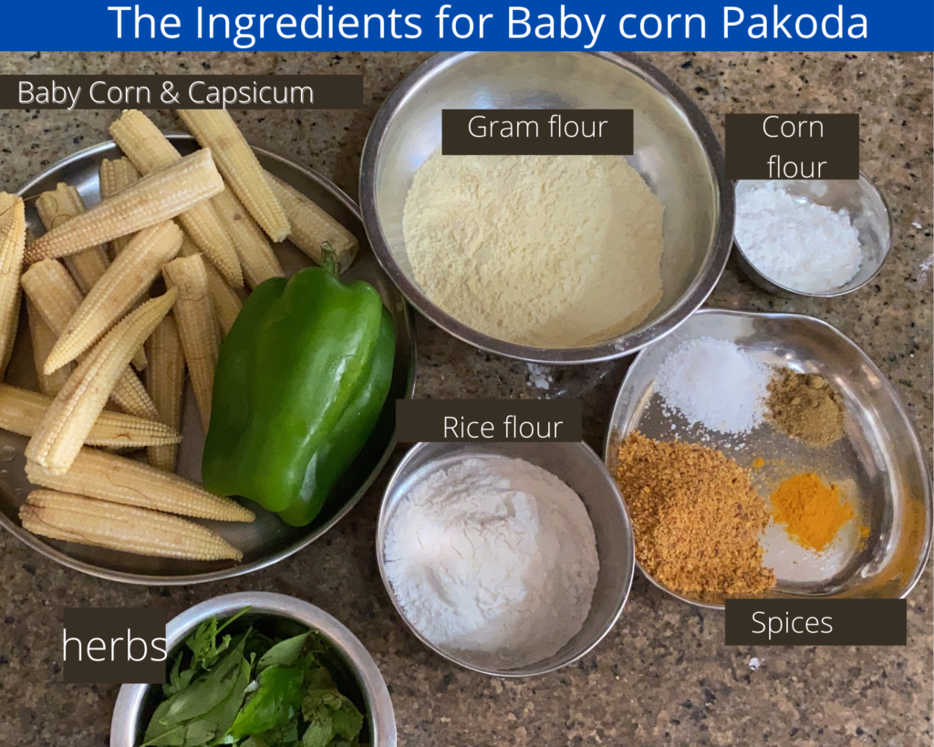 baby corn pakoda ingredients