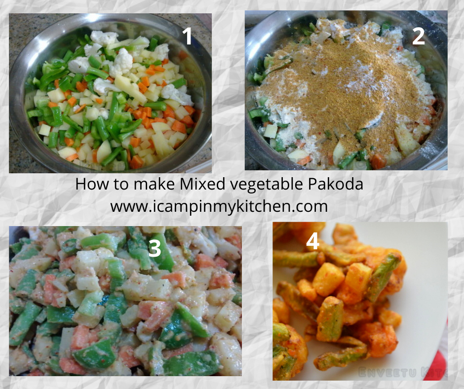 step by step instructions to make vegetable pakoda