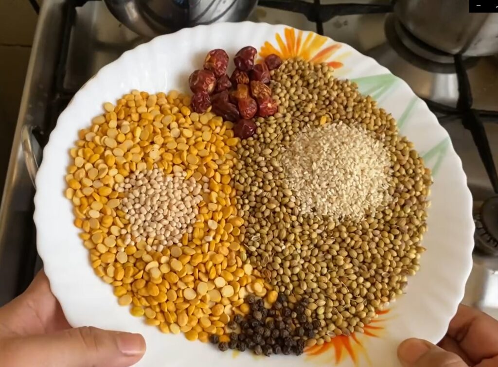 Sundal podi ingredients