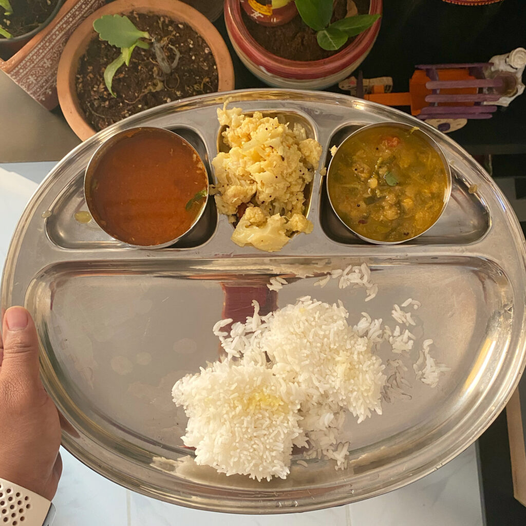 Lunch thali with keerai 