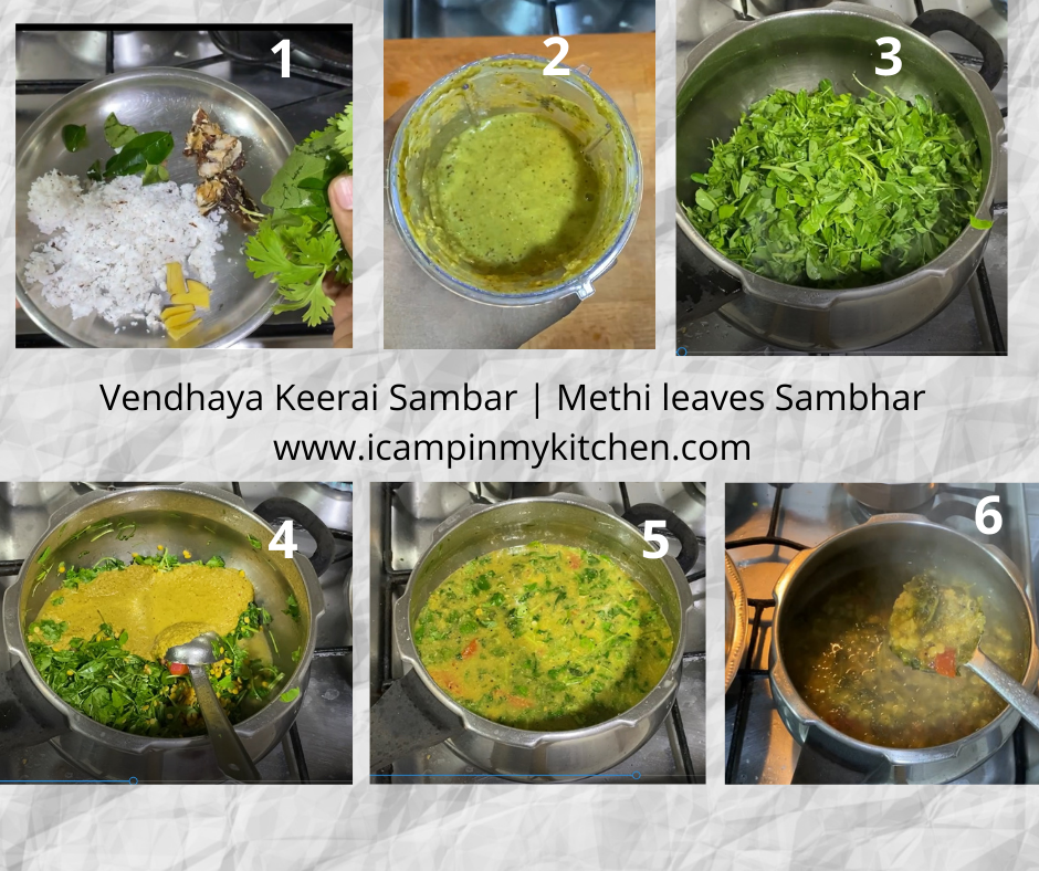 Keerai sambar making steps