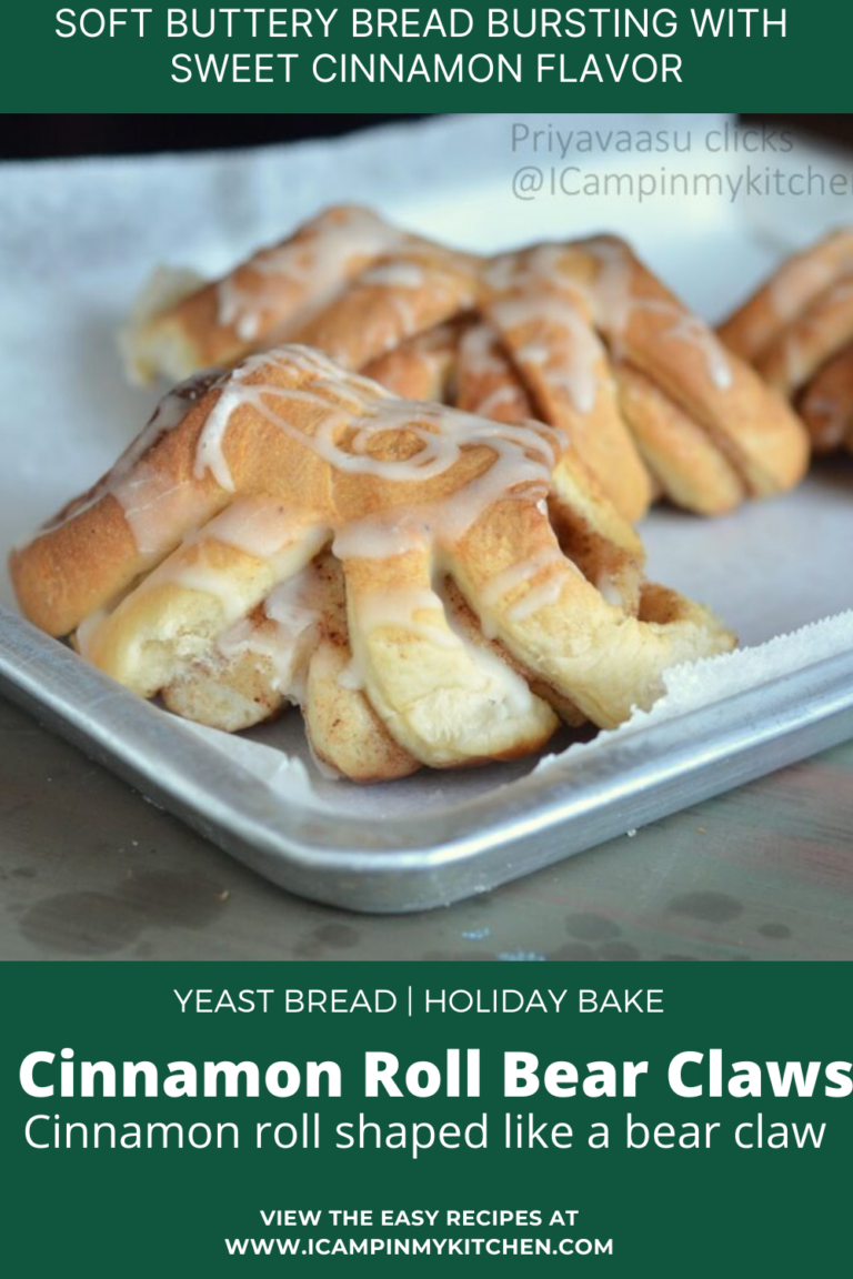 Cinnamon Roll Bear Claws Holiday Bakes I camp in my kitchen
