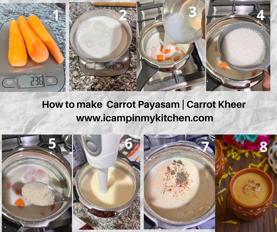 How to make carrot kheer in pressure cooker