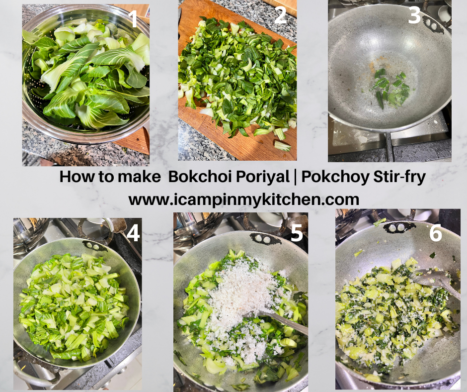Recipe for making bokchoy poriyal
