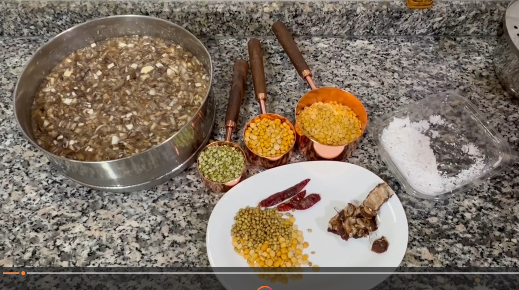 Ingredients for vazhaipoo kootu