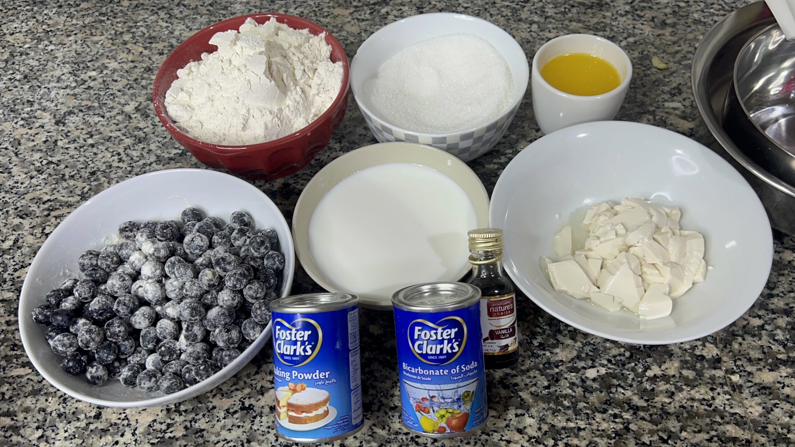 Ingredients to make Eggless berry muffins