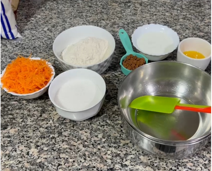 Ingredients for carrot ginger muffins