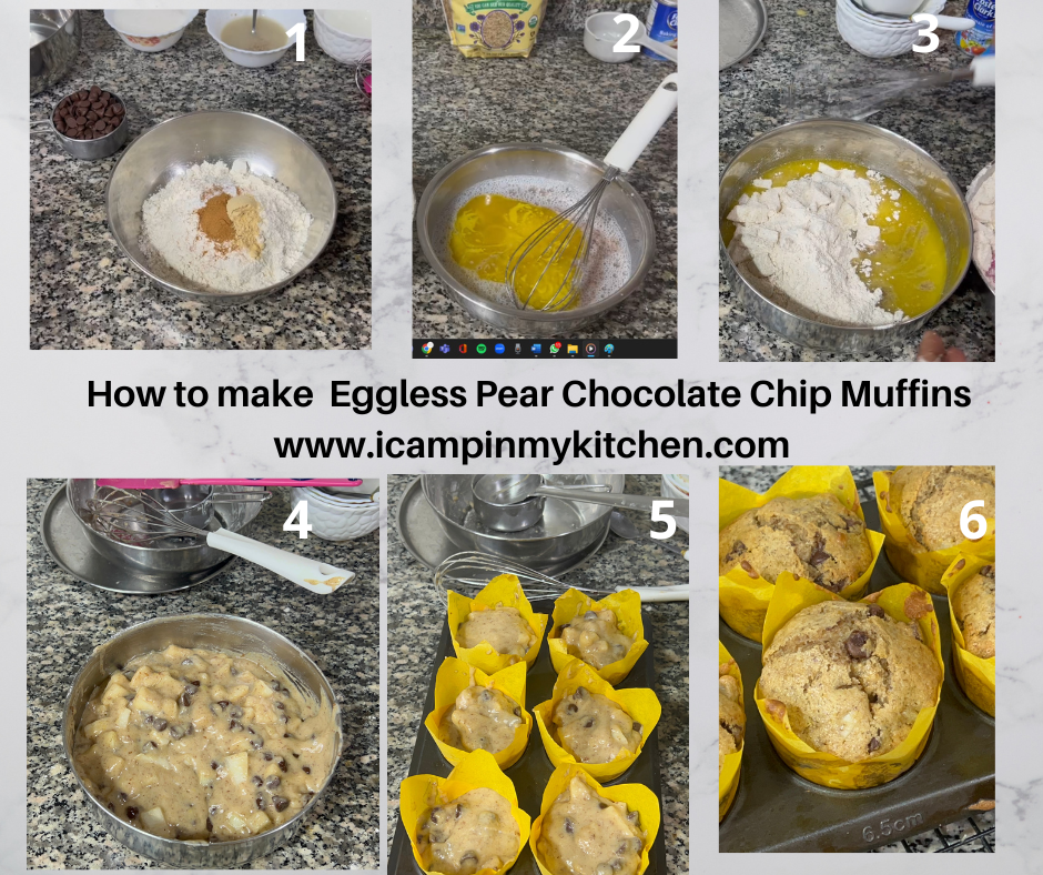 how to make pear chocolate chip muffins