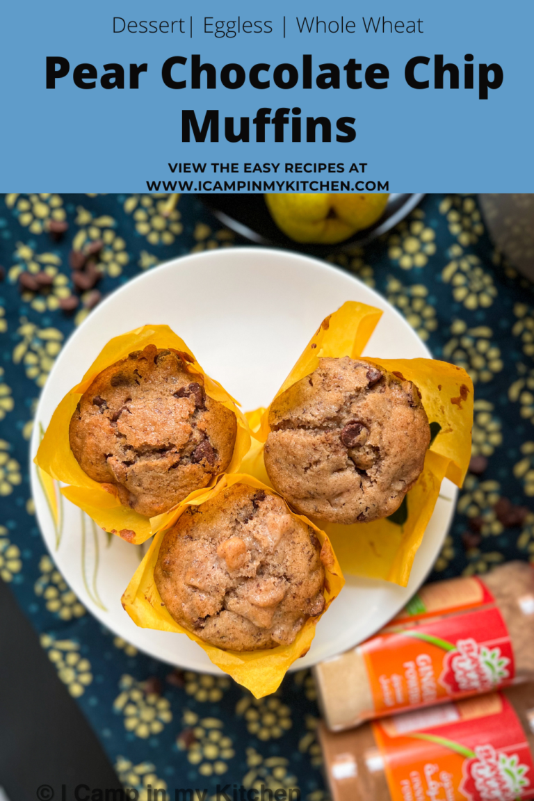 Pear Chocolate Chip Muffins Eggless BEST Pear Muffins I camp in my kitchen