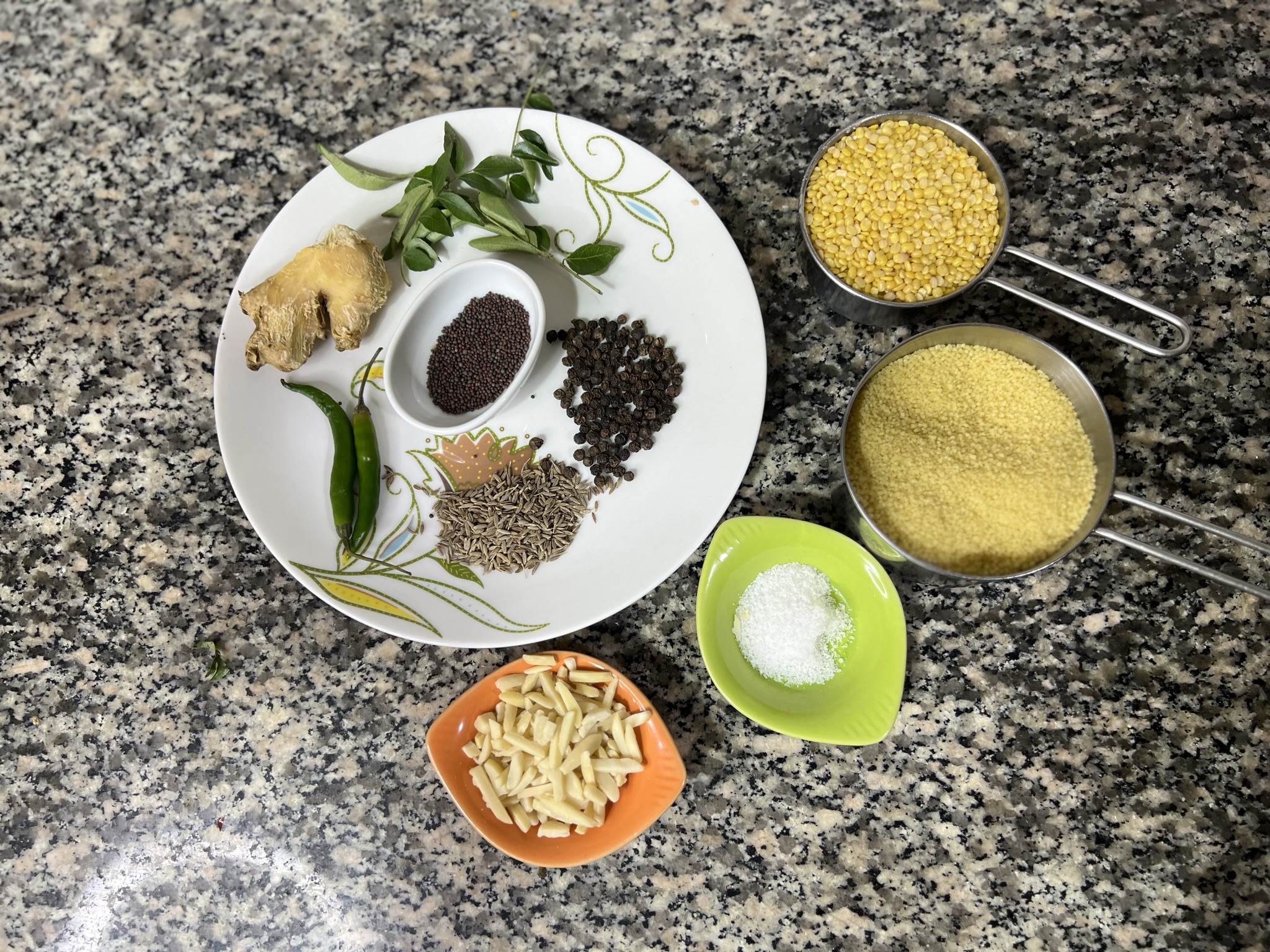 Ingredients for couscous khara pongal recipe