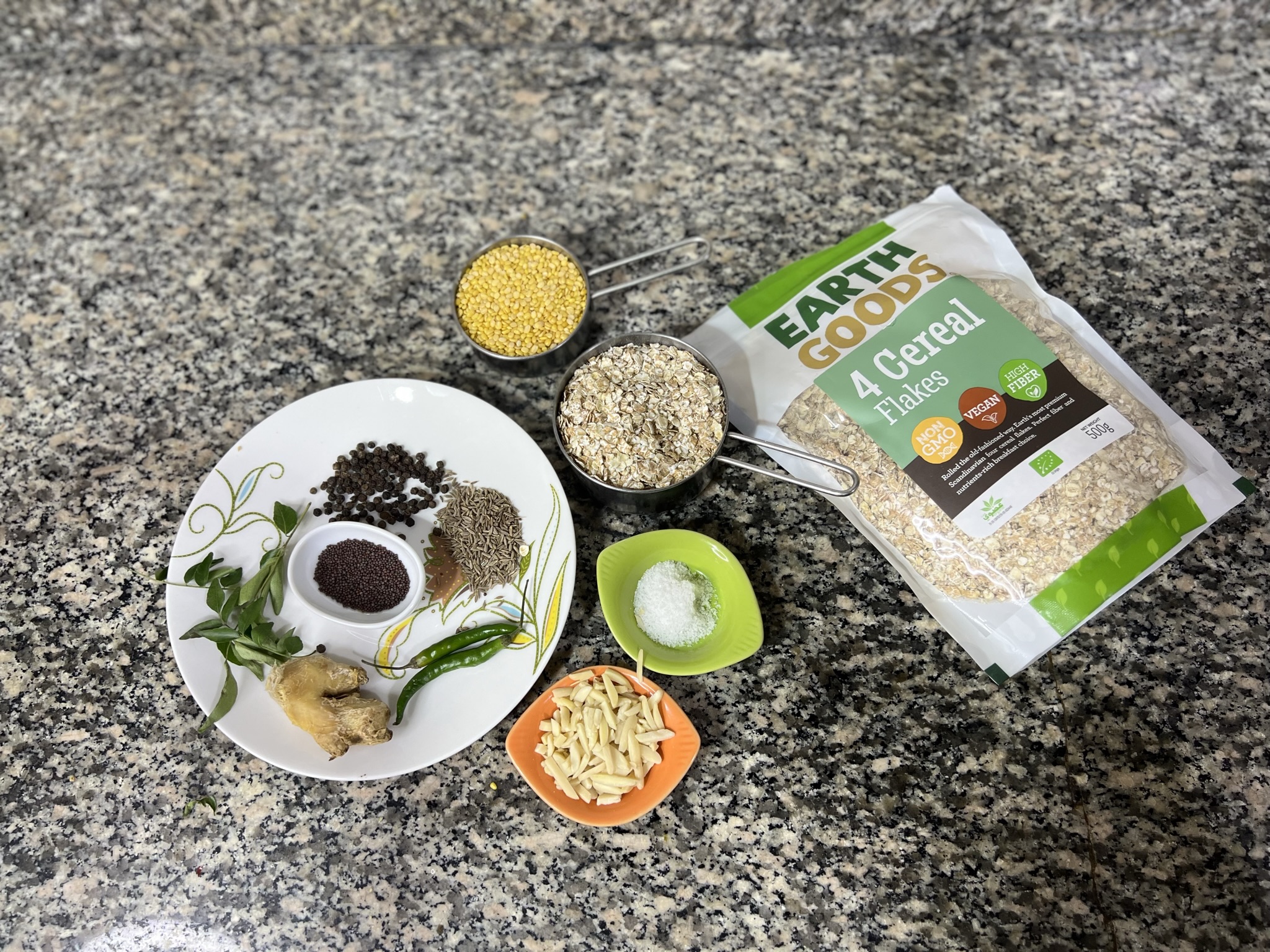 Ingredients for Multigrain Flakes Pongal