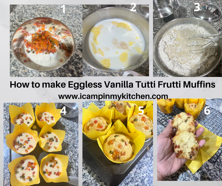 how to make vanilla tutti frutti muffins