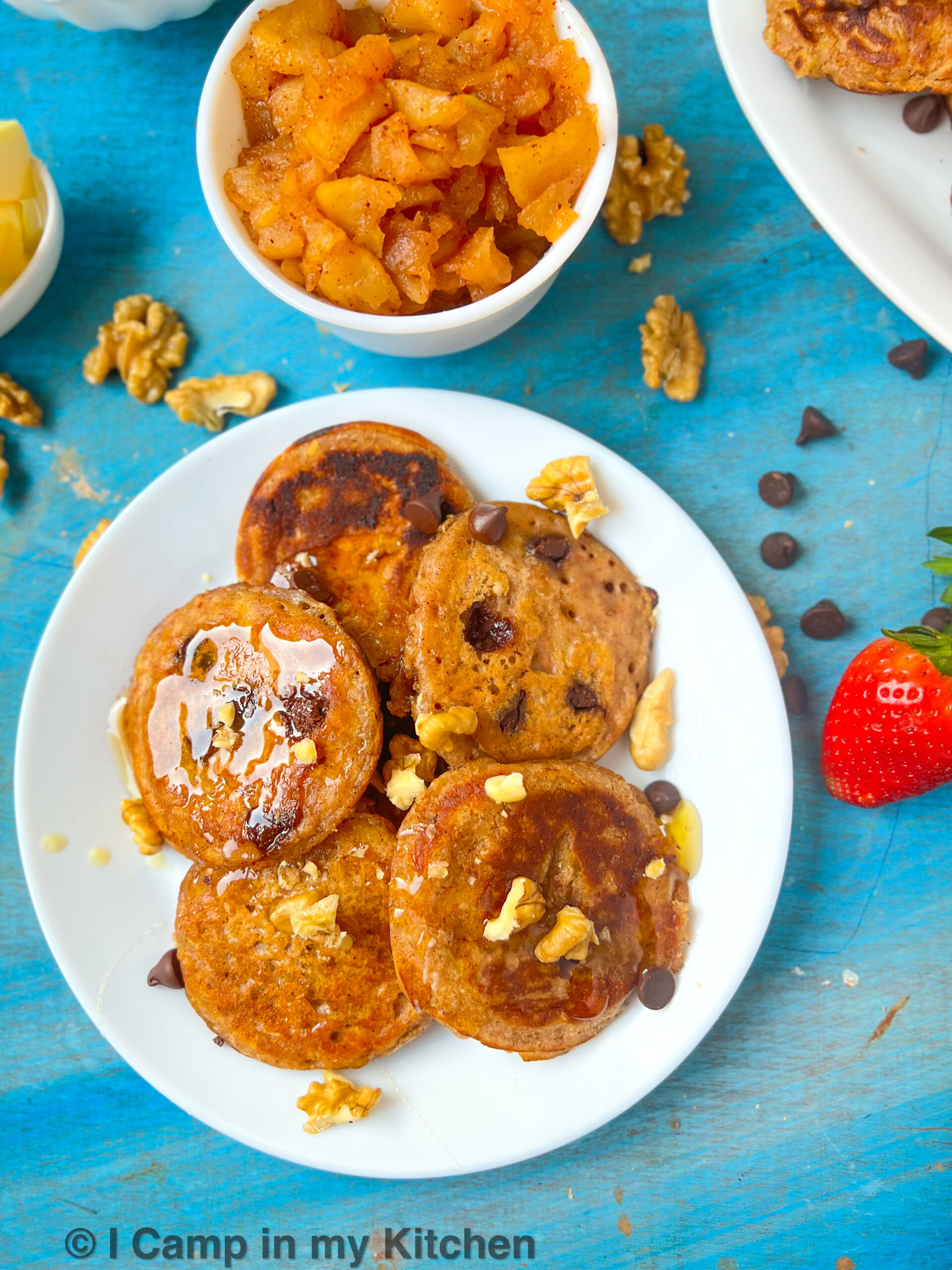 Eggless apple pancakes 