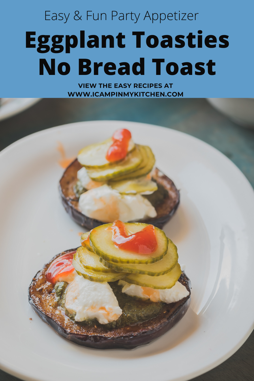 No bread toast with eggplants