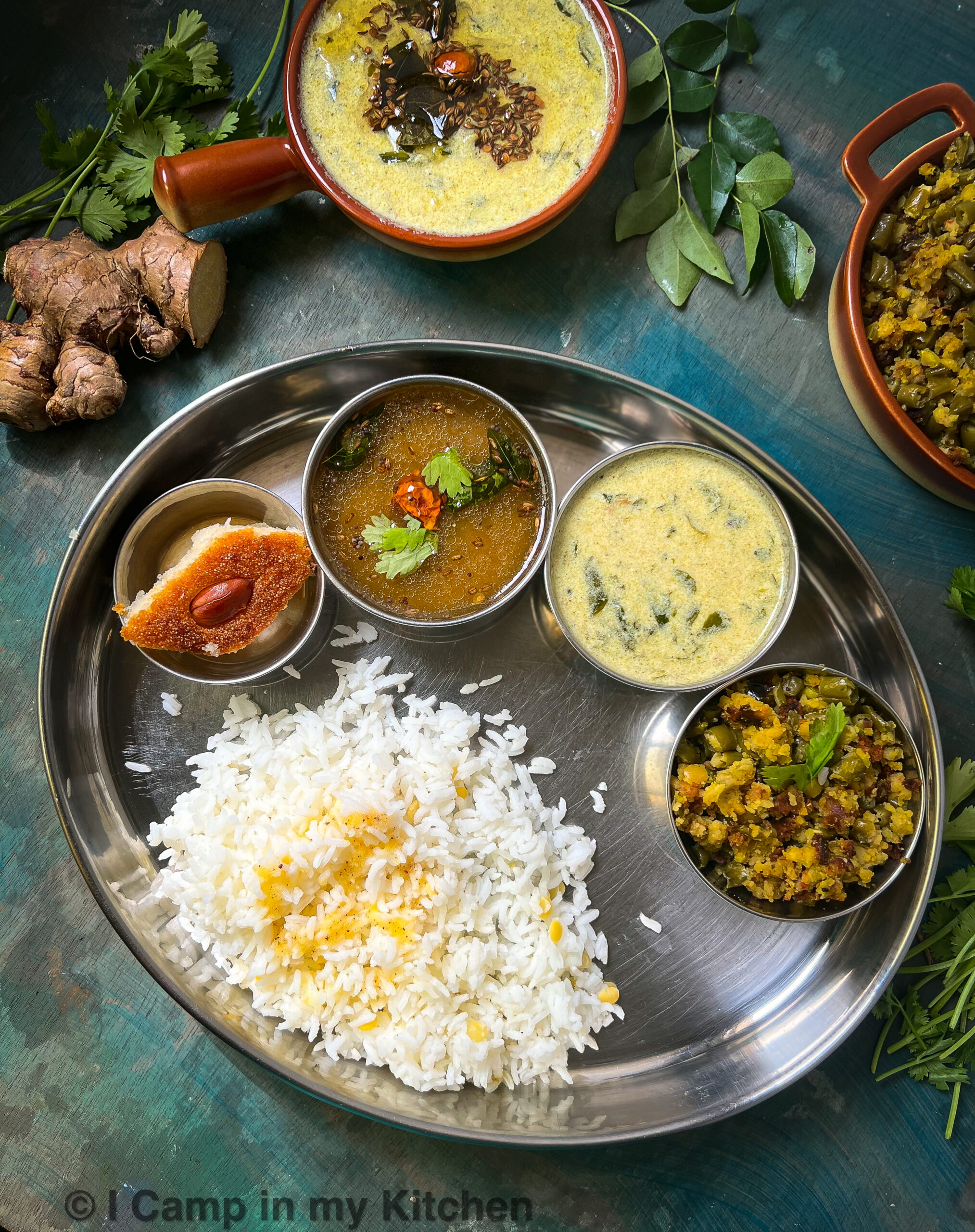 Beans usili with more kuzhambu lunch