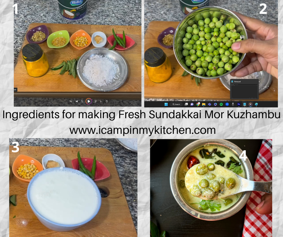Ingredients for making mor kuzhambu