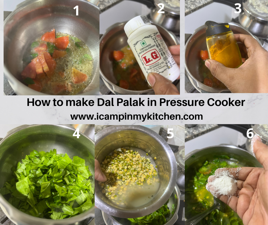 How to make palak dal in pressure cooker